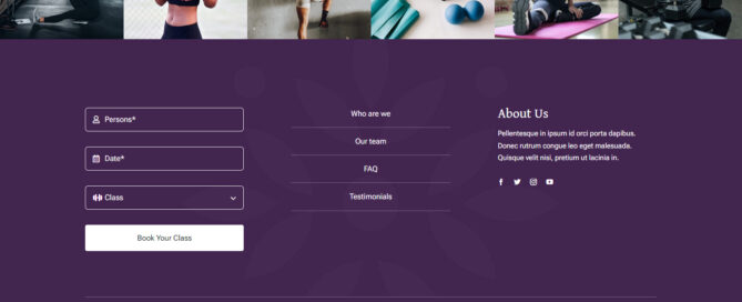 Fitness Footer Screenshot