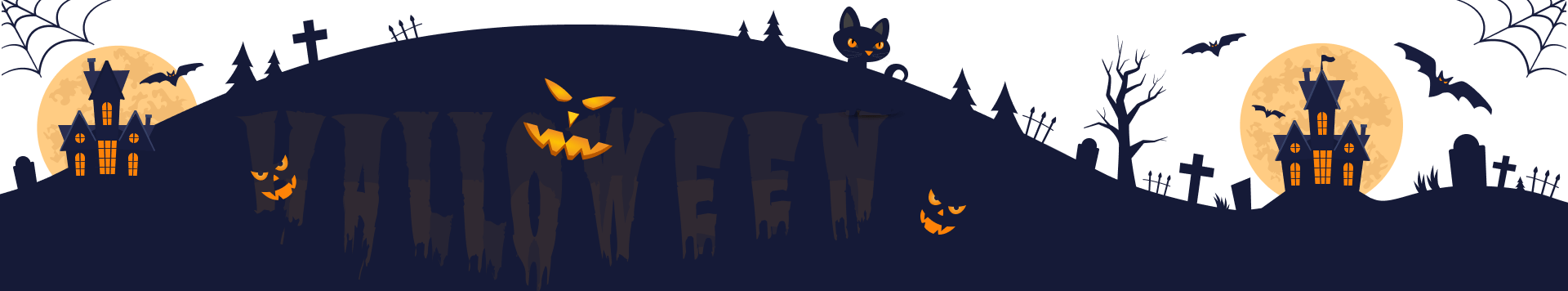 Halloween Spooky Scene Banner